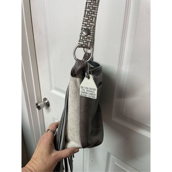 Holy Cow Culture 847 Original Leather Cowhide Fringed Crossbody Bag Gift - Picture 5 of 16